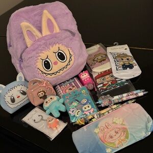 💝Monster Plush purple Backpack with Matching Cute Accessories💝